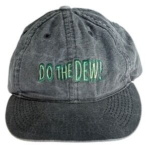 Do The Dew Mountain Dew Vtg Snapback Hat Distressed Advertising Gray Otto Cap